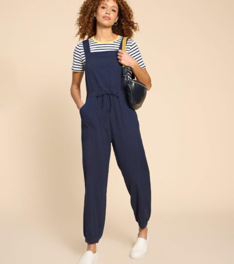 Daphne Jersey Dungaree In FRENCH NAVY