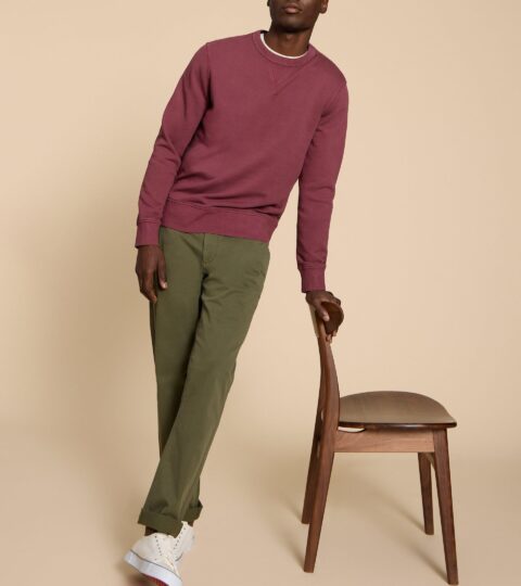 Sutton Organic Chino Trouser In KHAKI GREEN