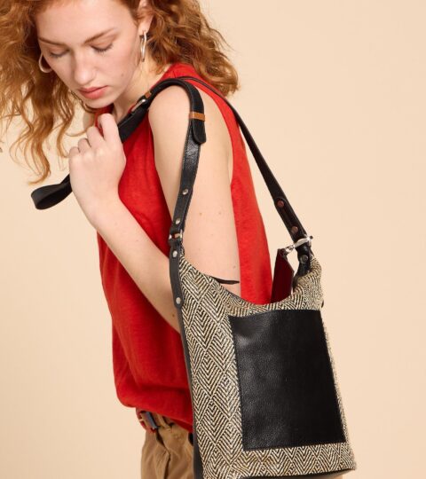 Fern Leather Crossbody In BLACK MULTI