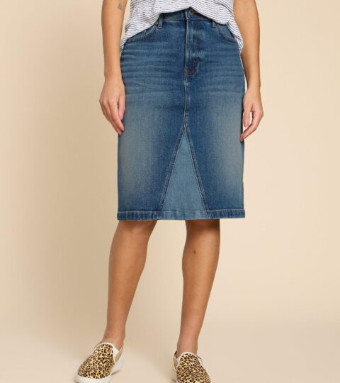 Jemma Denim Skirt In MID DENIM