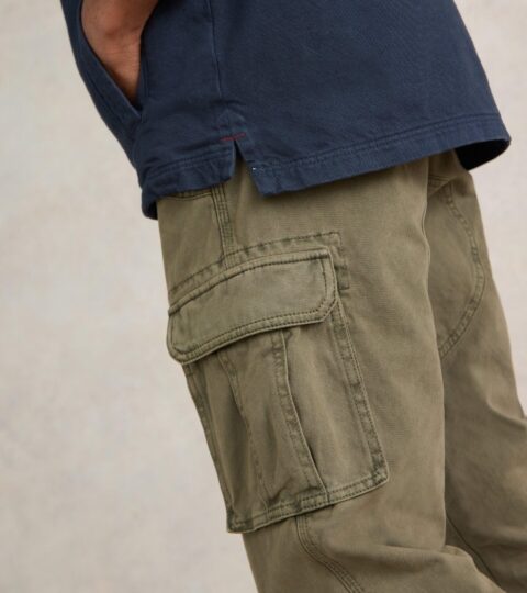 Kegworth Organic Cargo Trouser In KHAKI GREEN