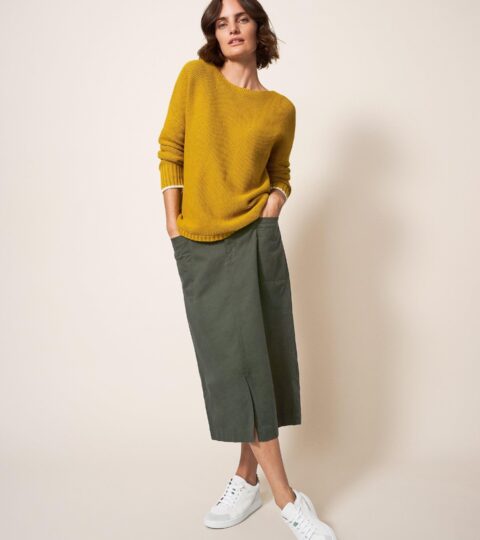 Penny Midi Skirt In MID GREEN