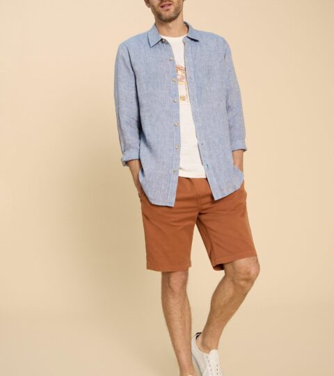 Pembroke LS Linen Shirt In CHAMBRAY BLUE