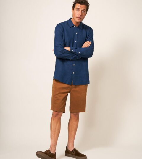 Pembroke LS Linen Shirt In DARK NAVY