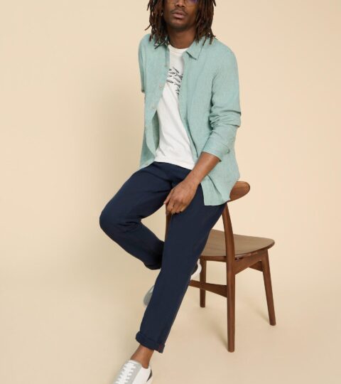 Pembroke LS Linen Shirt In MINT GREEN