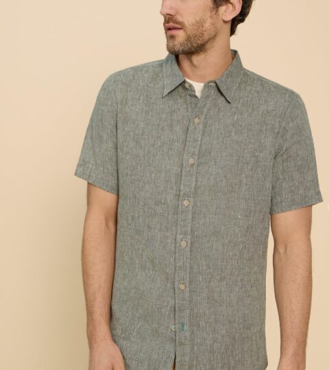 Pembroke SS Linen Shirt In KHAKI GREEN