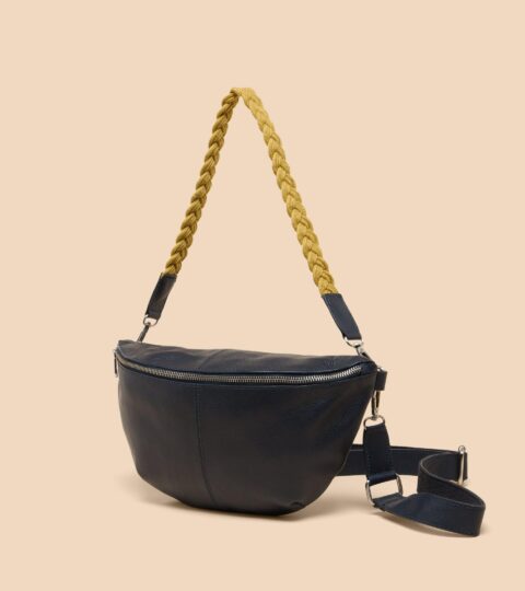 Sebby Leather Sling Bag In DARK NAVY