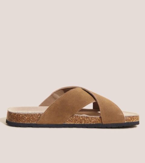 Crossover Footbed Sandal In MID TAN