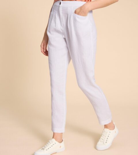 Rowena Linen Trouser In BRILLIANT WHITE