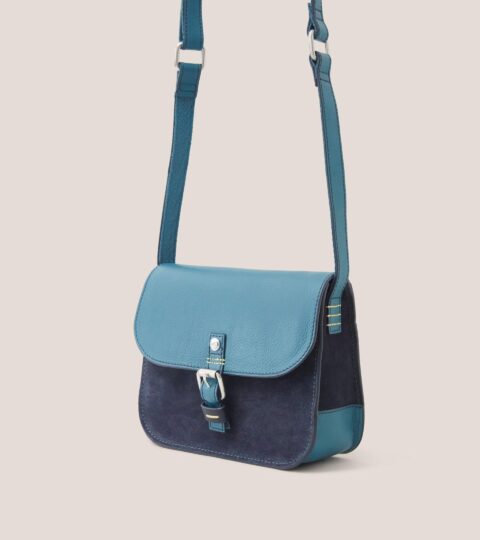 Eve Leather Satchel In TEAL MULTI