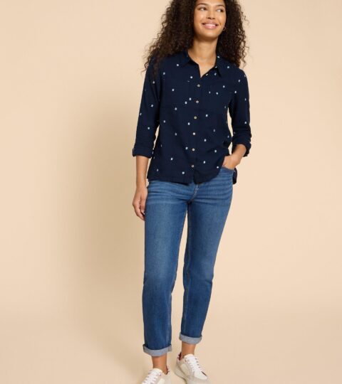 Sophie Organic Cotton Shirt In DARK NAVY