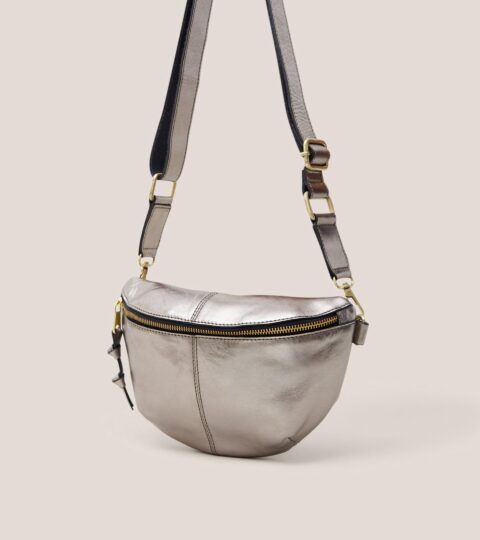 Sebby Mini Leather Sling Bag In GOLD TONE METALLIC