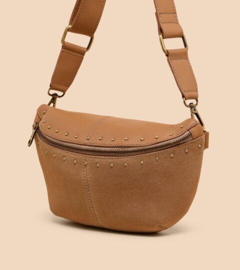 Sebby Mini Leather Sling Bag In LIGHT TAN