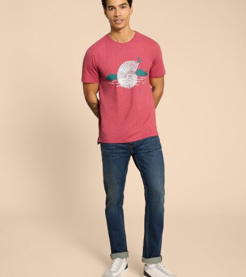 Surf Shell Graphic Tee In CORAL PRINT