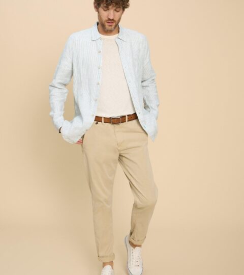 Pembroke LS Linen Stripe Shirt In BLUE MULTI