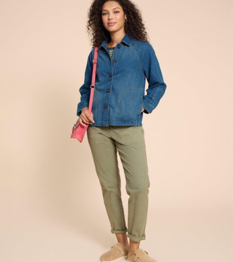 Eden Denim Relaxed Jacket In MID DENIM