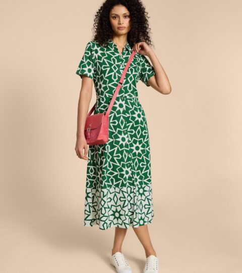 Rua Jersey Print Midi Dress In GREEN PRINT