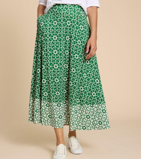 Jada Eco Vero Skirt In GREEN PRINT