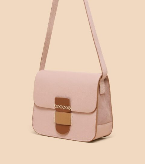 Evie Leather Satchel In LIGHT PINK