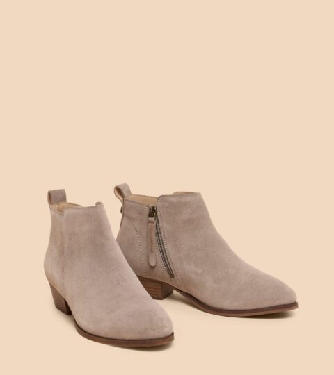 Willow Suede Ankle Boot In LIGHT GREY