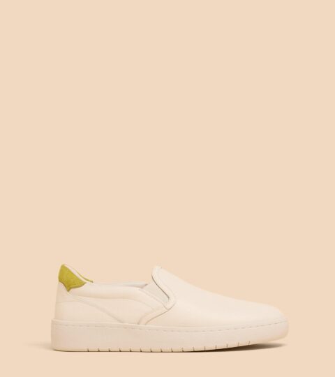 Primrose Leather Slip On In BRILLIANT WHITE