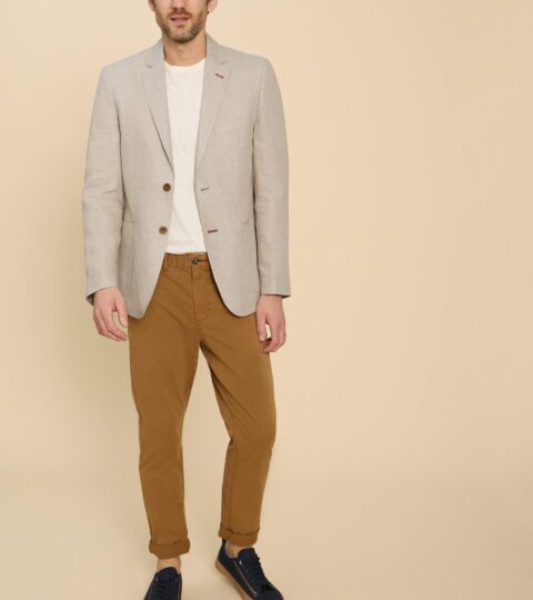 Linen Blazer In NATURAL WHITE