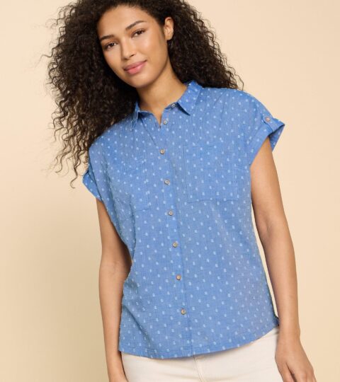 Ellie Organic Cotton Shirt In BLUE MULTI