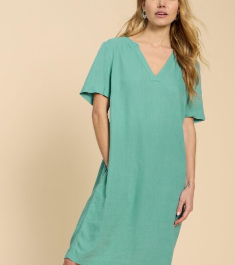 Lydia Shift Dress In MID TEAL