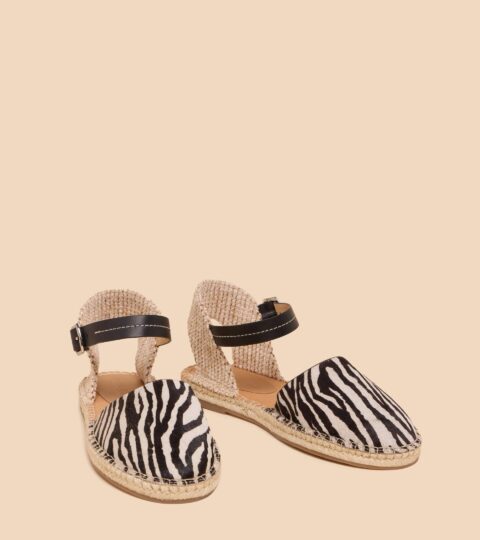 Buttercup Leather Espadrille In BLACK PRINT