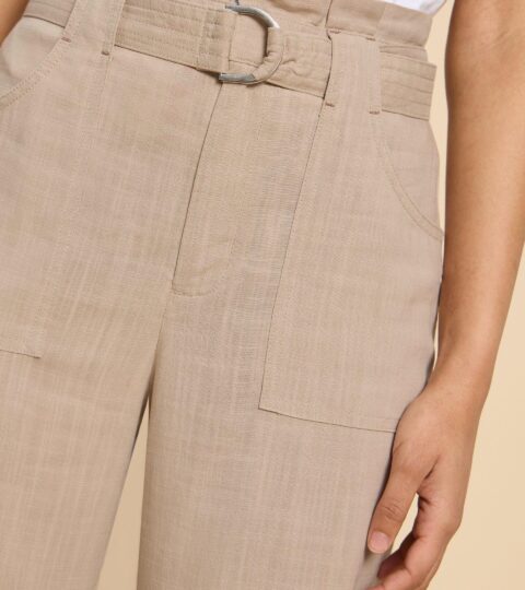 Teakie Tencel Linen Trouser In LIGHT NATURAL