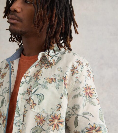 Floral Printed SS Shirt In NATURAL PRINT