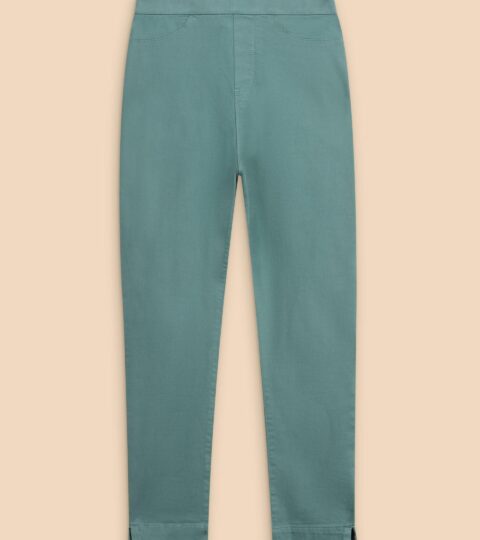 Janey Cotton Cropped Jegging In MID TEAL