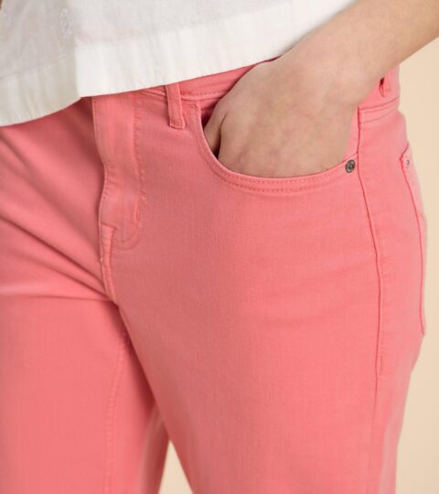 Blake Straight Cropped Jean In BRIGHT PINK