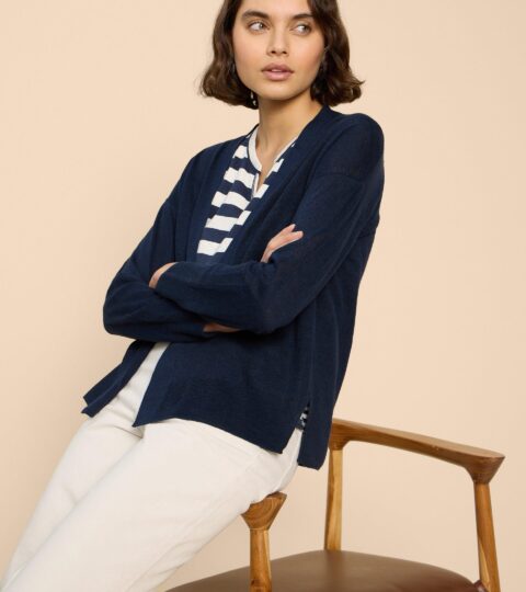 LINEN CARDI In FRENCH NAVY