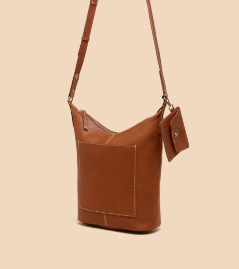 Fern Crossbody Leather In MID TAN