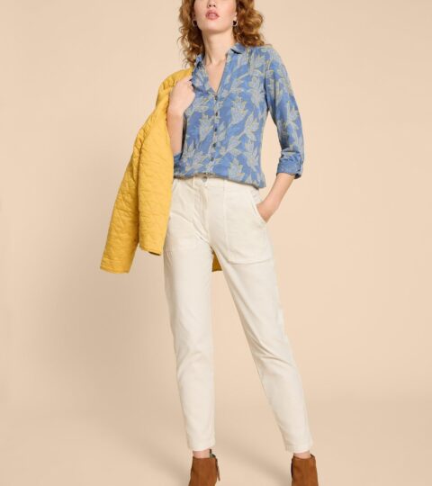 ANNIE PRINTED COTTON SHIRT In BLUE MULTI