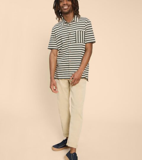 Striped Jersey Shirt In GREEN MULTI