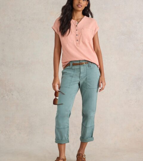 BETH JERSEY MIX SHIRT In DUSTY PINK