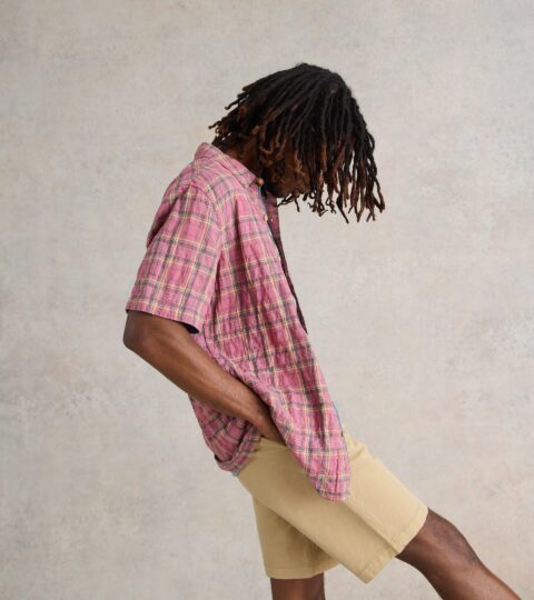 Madras Check SS Shirt In PINK MULTI