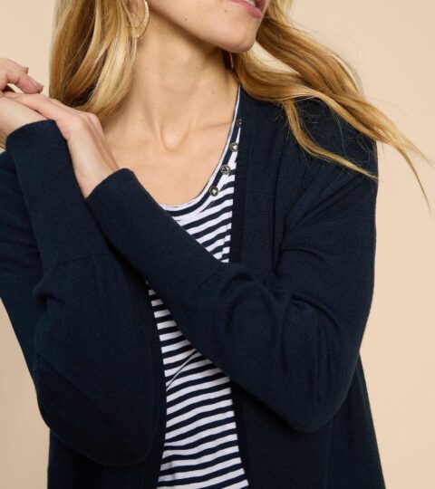 LEAH LONGLINE CARDI In DARK NAVY