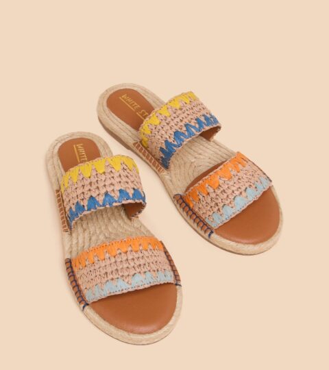 Belflower Raffia Mule In NATURAL MULTI