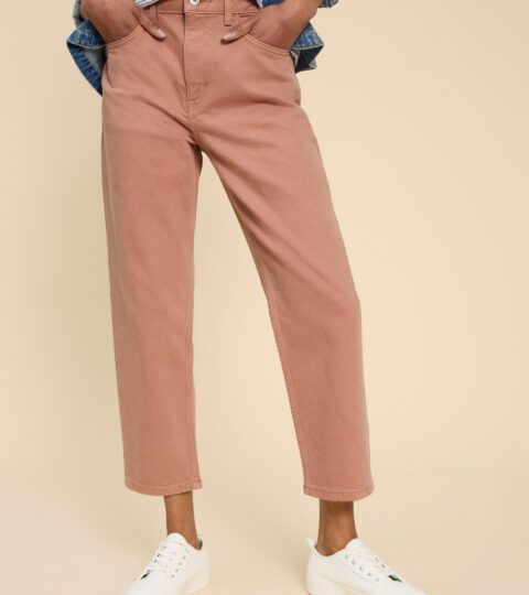 Charlie Straight Crop Jean In DUSTY PINK